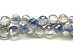 8MM Faceted Round Crystal / Crystal Blue Iris