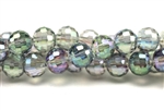 8MM Faceted Round Crystal / Watermelon Green Iris