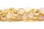 Bead, Crystal, Faceted Round, 8MM, Opalite Gold Metallic