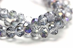 Bead, Crystal, Rondelle, Faceted, 8MM X 10MM, Gray Purple Iris