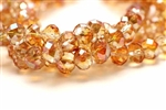 Bead, Crystal, Rondelle, Faceted, 8MM X 10MM, Tangerine AB
