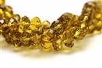 Bead, Crystal, Faceted, Rondelle, 8MM X 10MM, Dark Olive