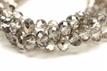 Bead, Crystal, Faceted, Rondelle, 8MM X 10MM, Gray Silver Metallic