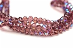 Bead, Crystal, Rondelle, Faceted, 4MM X 6MM, Amethyst AB