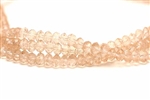 Bead, Crystal, Rondelle, Faceted, 4MM X 6MM, Light Rose
