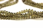 Bead, Crystal, Rondelle, Faceted, 4MM X 6MM, Smoke Grey