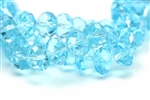 Bead, Crystal, Faceted, Rondelle, 10MM X 12MM, Aqua