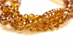 Crystal, Bead, Rondelle, Faceted, 6MM X 8MM, Topaz