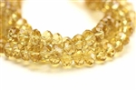 Bead, Crystal, Faceted, Rondelle, 6MM X 8MM, Pale Topaz