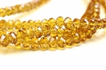 Bead, Crystal, Faceted, Rondelle, 6MM X 8MM, Light Topaz