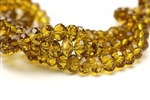 Bead, Crystal, Rondelle, Faceted, 6MM X 8MM, Dark Olive