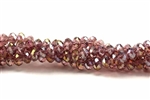 Bead, Crystal, Rondelle, Faceted, 3MM X 4MM, Amethyst, Gold Metallic
