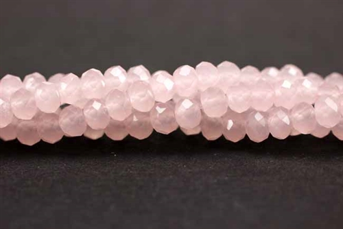Bead, Crystal, Faceted, Rondelle, 3MM X 4MM, Pink Pastel