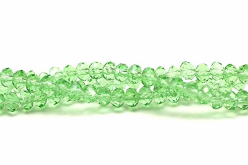 Bead, Crystal, Rondelle, Faceted, 3MM X 4MM, Clear Light Green
