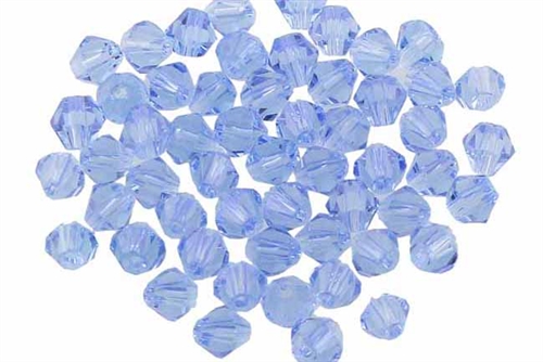 Bead, Crystal, Bicone, Faceted, 4MM, Light Sapphire