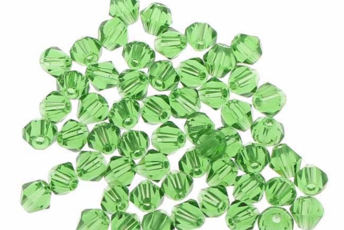 Bead, Crystal, Bicone, Faceted, 4MM, Fern Green
