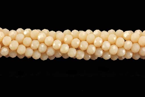 Bead, Crystal, 3MM X 4MM, Rondelle, Ivory