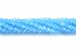 Bead, Crystal, 3MM X 4MM, Rondelle, Light Caribbean Blue