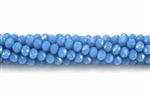 Bead, Crystal, 3MM X 4MM, Rondelle, Dark Caribbean Blue