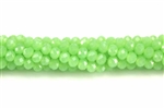 Bead, Crystal, 3MM X 4MM, Rondelle, Spring Green Pastel