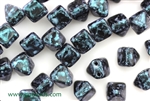 6MM Pyramid Shaped Czech Beads 2 Hole / Van Gogh Zircon