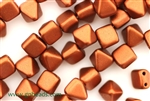 6MM Pyramid Shaped Czech Beads 2 Hole / Old Copper