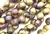 9MM X 8MM Mushroom Button Czech Beads / Etched California purple