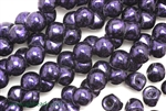 8MM X 8MM Mushroom Button Czech Beads / Van Gogh Eggplant