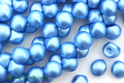 8MM X 8MM Mushroom Button Czech Beads / Pastel Blue