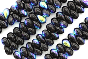 6MM X 4MM Czech Tear Drop / Jet AB
