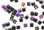 6/0 Cubix 4MM Czech Beads / Black Azurro