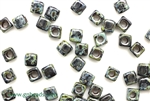 6/0 Cubix 4MM Czech Beads / Black Picasso