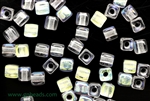 6/0 Cubix 4MM Czech Beads / Crystal AB