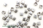 6/0 Cubix 4MM Czech Beads / Full Labrador Silver