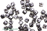 6/0 Cubix 4MM Czech Beads / Granite Galaxy Black