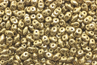 Super Duo 2 Hole Czech Beads / Bronze Gold