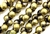 9MM X 8MM Mushroom Button Czech Beads / Black 1/2 Gold Aurum