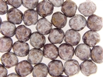 Vintage Czech Picasso Finish Beads / 12MM Purple Gold