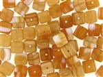 Brown Matte Finish Czech Bead / Cube 8MM X 9MM