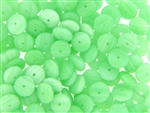 Vintage Green Matte Finish Czech Bead / Disc 4MM X 9MM