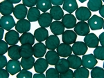 Vintage Green Matte Finish Czech Bead / Faceted Round 9MM X 10MM