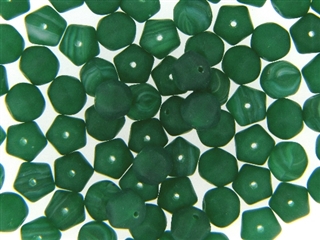 Vintage Green Matte Finish Czech Bead / Faceted Round 8MM X 8MM