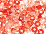 Vintage Czech Crow Beads / 6MM x 9MM Crystal Red