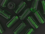 Czech Glass Bead, Vintage, Green,Cylinder 23MM X 12MM