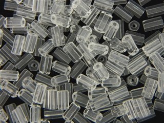 Vintage Crystal Clear Czech Bead / Fluted Tube 9MM X 4MM