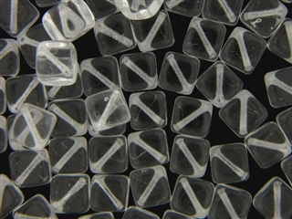 Crystal Clear Czech Bead / Cube 9MM X 9MM