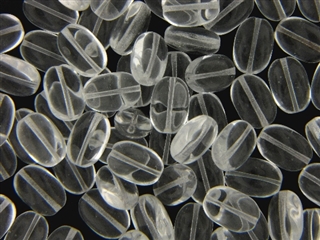 Vintage Crystal Clear Czech Bead / Flat Oval 12MM X 8MM