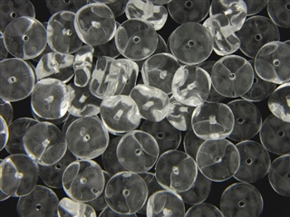 Vintage Crystal Clear Czech Bead / Waffled Disc 4MM X 10MM