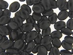 Black Czech Bead / Flat Oval 12MM X 9MM