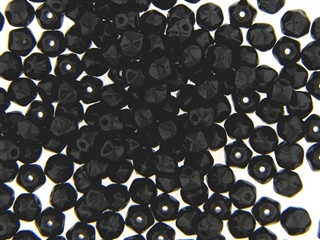 Vintage Black Czech Bead / Faceted 6MM X 7MM